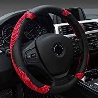 Los mejores  - FREESOO Funda Volante Coche Cubierta de Volante Seda de Hielo Antideslizante Transpirable Suave Coche Universal Negro 37…